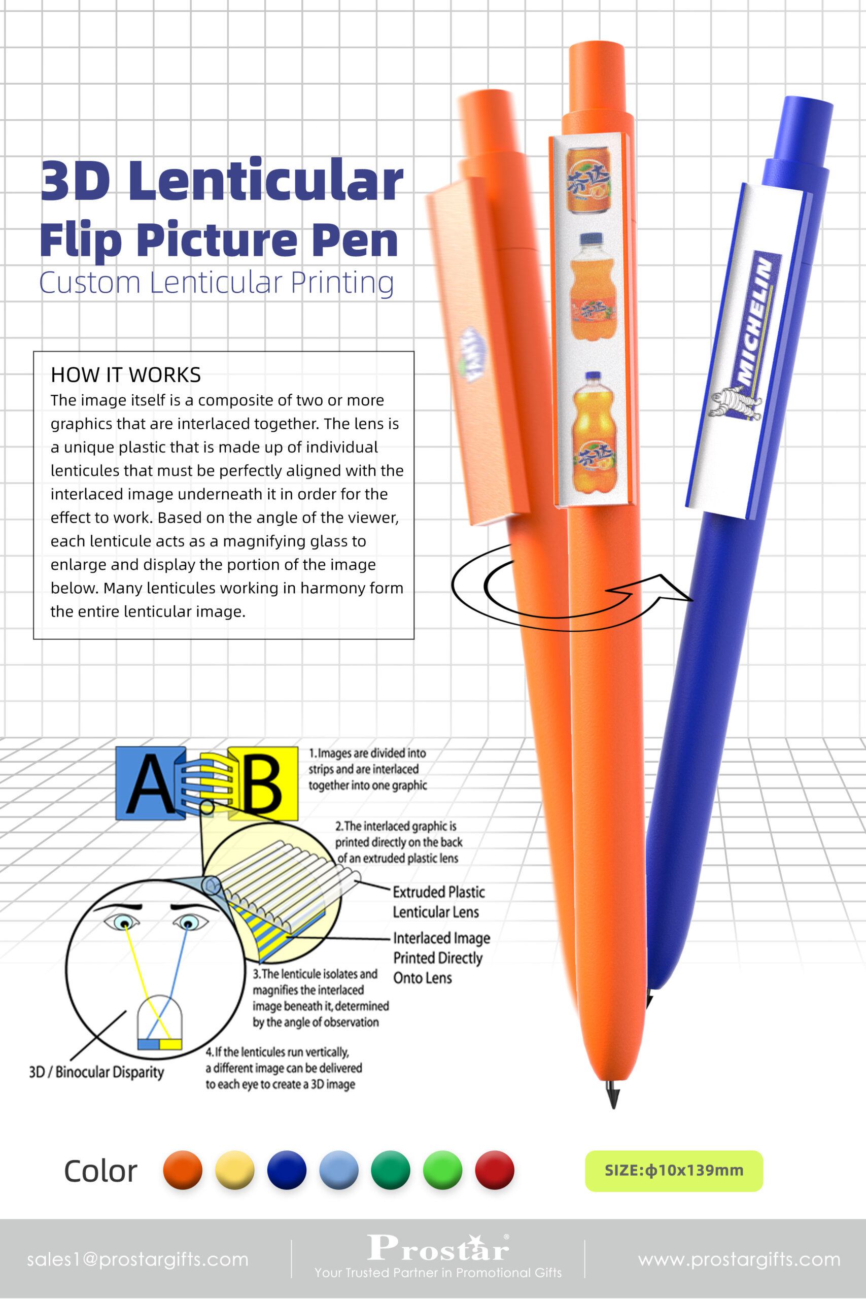 3D LENTICULAR FLIP PICTURE PEN HD