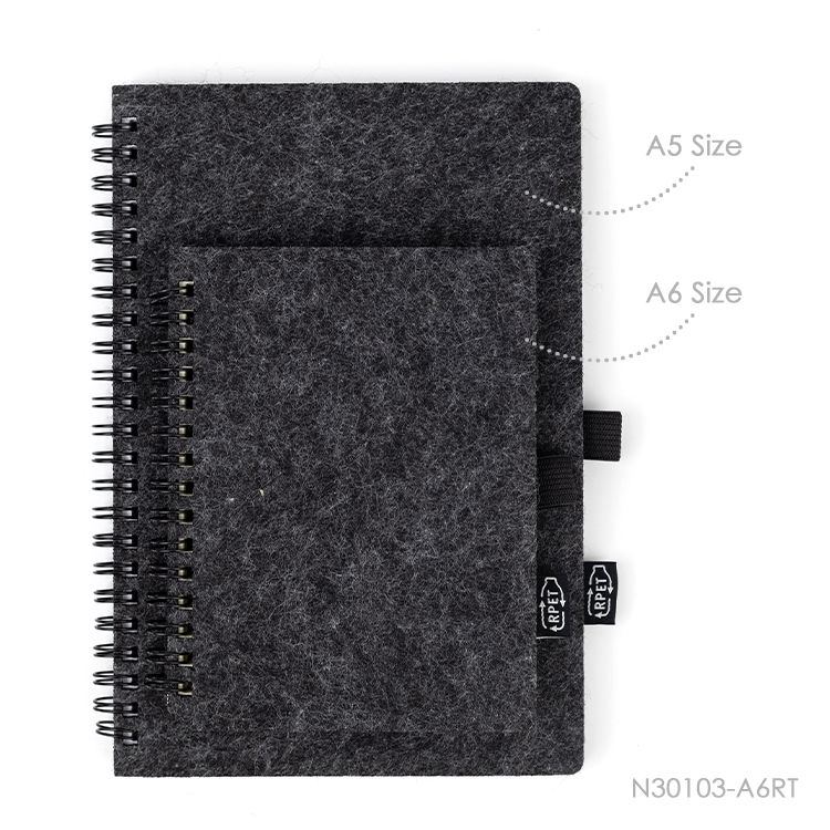 A6 RPET-Felt Spiral Notebook - PROSTAR-Promotional Gifts